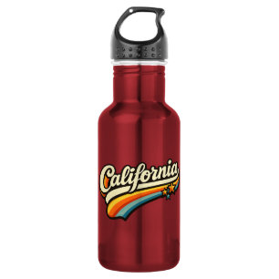 Farbenfrohes kalifornisches Retro-Sonnenuntergangs Edelstahlflasche