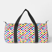Farbenfrohes Karomuster Design Weiß  Duffle Bag (Vorderseite)