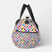 Farbenfrohes Karomuster Design Weiß  Duffle Bag (Rechts)