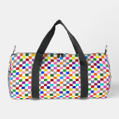 Farbenfrohes Karomuster Design Weiß  Duffle Bag (Rückseite)
