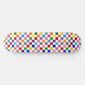 Farbenfrohes Karomuster Design Weiß  Skateboard (Horizontal)
