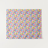 Farbenfrohes Karomuster Design Weiß Wandteppich (Vorderseite (Horizontal))