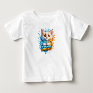 Farbenfrohes Katze-Shirt – Süßes Grafik-T-Shirt fü Baby T-shirt