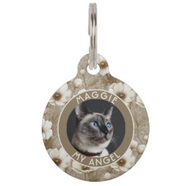 Farbenfrohes Katzenmutter-Geschenk Anemonen-Druck Haustiermarke