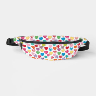 farbenfrohes Kaugummi Valentinstag Herz Muster Bauchtasche