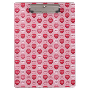 farbenfrohes Kaugummi Valentinstag Herz Muster Klemmbrett