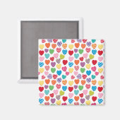 farbenfrohes Kaugummi Valentinstag Herz Muster Magnet (Vorderseite/Rückseite)