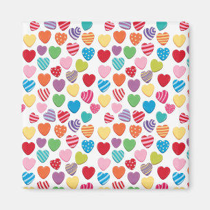 farbenfrohes Kaugummi Valentinstag Herz Muster  Magnet