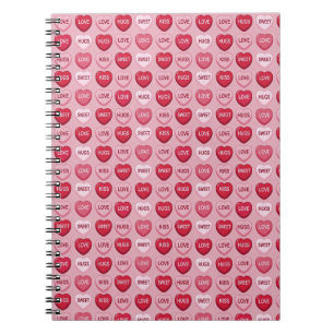 farbenfrohes Kaugummi Valentinstag Herz Muster Notizblock