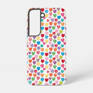 farbenfrohes Kaugummi Valentinstag Herz Muster Samsung Galaxy Hülle