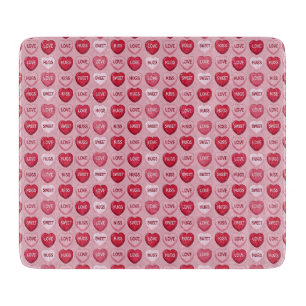 farbenfrohes Kaugummi Valentinstag Herz Muster Schneidebrett