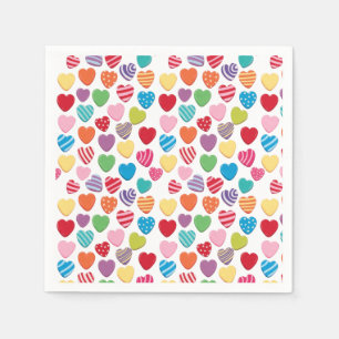 farbenfrohes Kaugummi Valentinstag Herz Muster Serviette