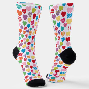 farbenfrohes Kaugummi Valentinstag Herz Muster Socken