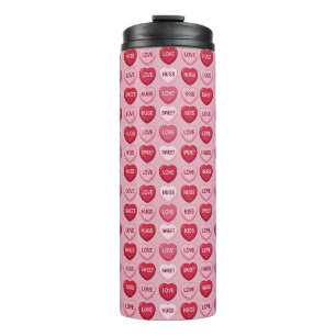 farbenfrohes Kaugummi Valentinstag Herz Muster Thermosbecher