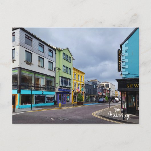 Farbenfrohes Killarney- Irland Postkarte (Vorderseite)
