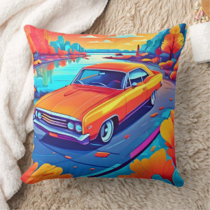 Farbenfrohes klassisches Fahrdesign Kissen