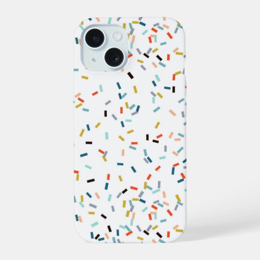 Farbenfrohes Konfetti-Fall-Muster iPhone 15 Hülle (Rückseite)