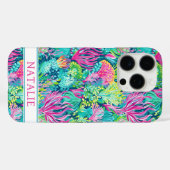 Farbenfrohes Korallenriff Monogramm Case-Mate iPhone Hülle (Rückseite (Horizontal))