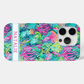 Farbenfrohes Korallenriff Monogramm Case-Mate iPhone Hülle (Rückseite (Horizontal))