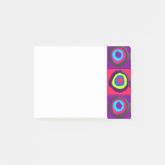 Farbenfrohes Kreismuster Post-it Klebezettel (Vorderseite)