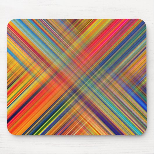 Farbenfrohes Kriss-Kreuz-Muster Karo Mousepad (Vorne)