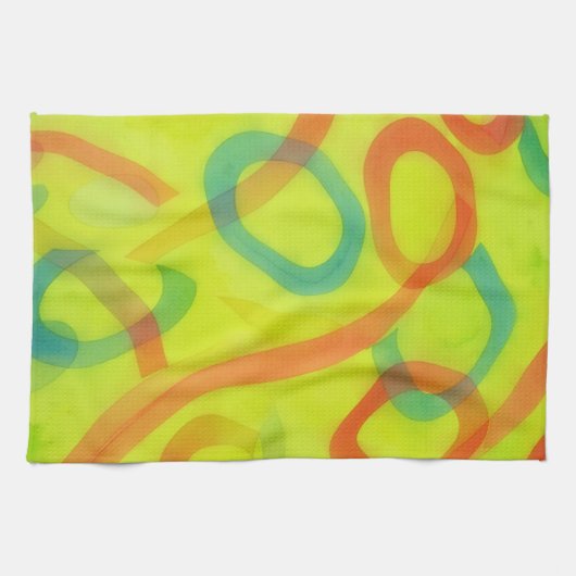 Farbenfrohes Küchentuch mit abstrakter Kunst (Horizontal)