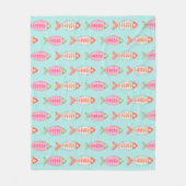 Farbenfrohes Küsten-Sommer-Fisch-Muster Fleecedecke (Vorderseite)
