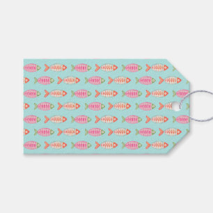 Farbenfrohes Küsten-Sommer-Fisch-Muster Geschenkanhänger