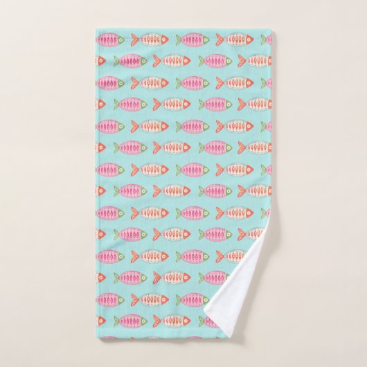 Farbenfrohes Küsten-Sommer-Fisch-Muster Handtuch (Handtuch)