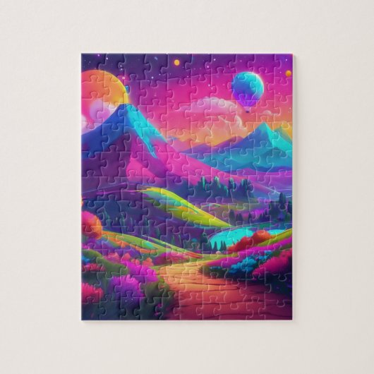 Farbenfrohes Landschafts-Puzzle Puzzle (Vertikal)
