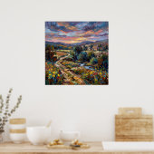 Farbenfrohes Landstraßenlandschaft-Poster Poster (Küche)