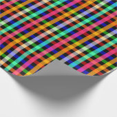Farbenfrohes, lebendiges Gingham-Karo-Design Geschenkpapier (Ecke)