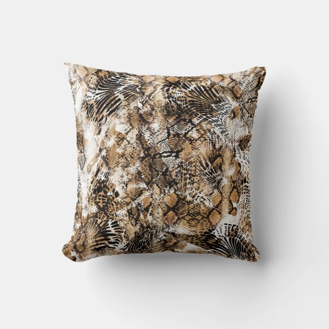 Farbenfrohes Leopard-Zebra-Tarnmuster Kissen (Vorderseite)