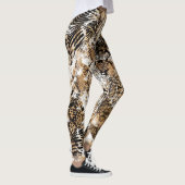 Farbenfrohes Leopard-Zebra-Tarnmuster Leggings (Rechts)