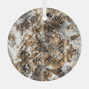 Farbenfrohes Leopard-Zebra-Tarnmuster Ornament Aus Glas