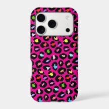 Farbenfrohes Leoparden-Druck-Handyhülle-Design