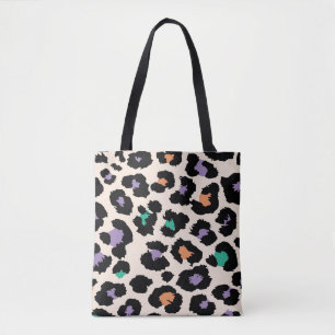 Farbenfrohes Leoparden-Tierdesign und Hintergrundd Tasche