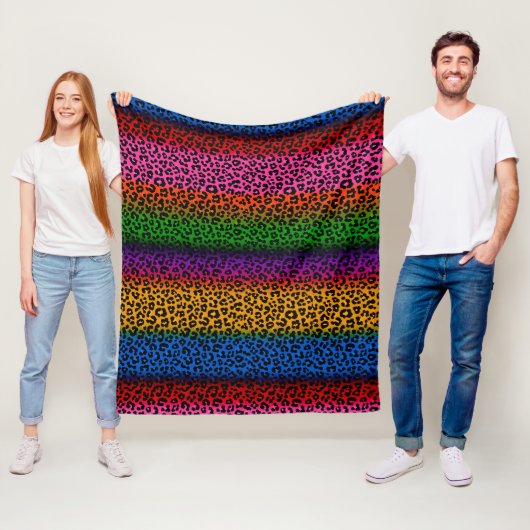 Farbenfrohes Leoparden-Tierdruck-Design Fleecedecke (Beispiel)
