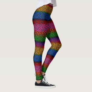 Farbenfrohes Leoparden-Tierdruck-Design Leggings