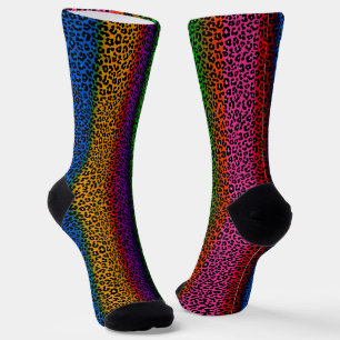 Farbenfrohes Leoparden-Tierdruck-Design Socken