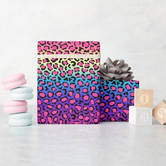 Farbenfrohes Leopardenhaut-Muster Geschenkpapier (Babyparty)