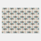 Farbenfrohes Libellenmuster Geschenkpapier Set (Vorderseite)