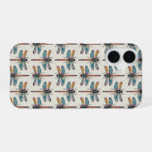Farbenfrohes Libellenmuster iPhone 16 Hülle (Rückseite (Horizontal))