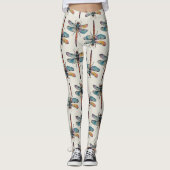 Farbenfrohes Libellenmuster Leggings (Vorderseite)
