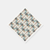 Farbenfrohes Libellenmuster Serviette (Ecke)