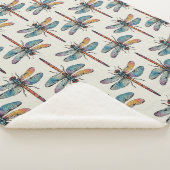 Farbenfrohes Libellenmuster Sherpadecke (3/4)