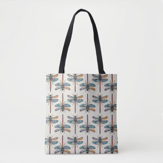 Farbenfrohes Libellenmuster Tasche (Vorderseite)
