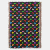 Farbenfrohes Liebesherzen Muster Design Schwarz  Decke (Vorderseite Vertikal)