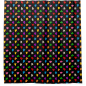 Farbenfrohes Liebesherzen Muster Design Schwarz  Duschvorhang (Vorderseite)