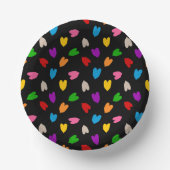 Farbenfrohes Liebesherzen Muster Design Schwarz Pappteller (Vorderseite)